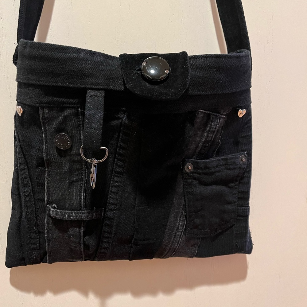 Upcycled Black Denim Purse